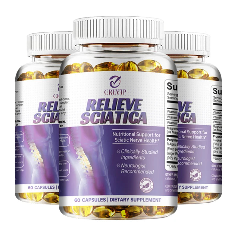 Sciatic Nerve Relief Capsules - Alpha Lipoic Acid Vitamin - Relieve Sciatica and Support Nervous System and Joint Health 60 Capsule-3bottles
