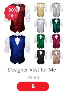 Luxury Vest for Men Gold Solid Silk Satin Waistcoat Bowtie Tie Set Sleeveless Jacket Wedding Formal Male Gilet Suit Barry Wang
