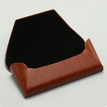 KLASSNUM Brown PU Leather Retro Sunglasses Box Men High Quality Art Anti-compression Myopia Glasses Storage Hard Case Holder