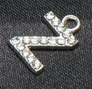 10pcs /26pcs pieces silver English letters drill metal pendant DIY fashion necklace bag pendant earrings material 10pcs Z