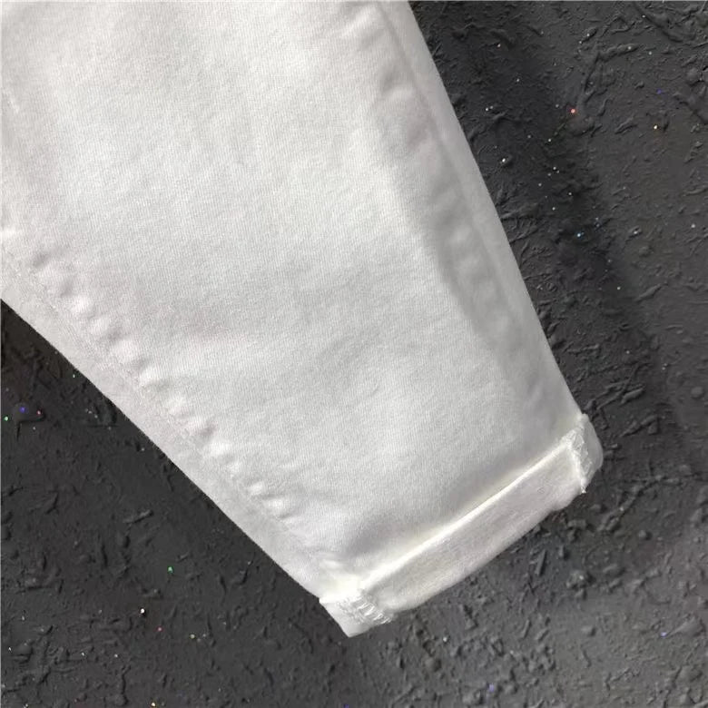 New Spring Summer Women Casual Harem Pants All-matched Casual Cotton Denim Pants Elastic Waist Solid Yellow White Jeans Female