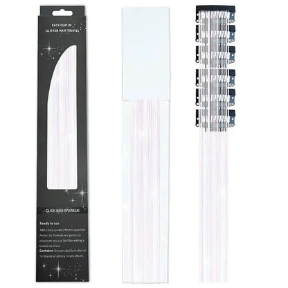 6-Piece Set BB Clip Tinsel Hair Metal Laser Gold Thread PET Laser Thread Highlighting Cross-Border Hair Accessories