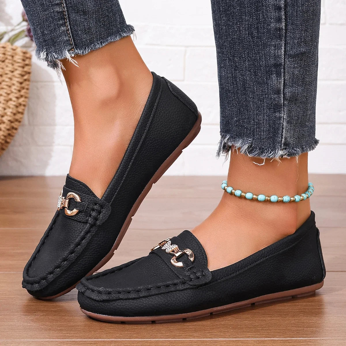 Women's Casual Slip on Mary Jane Shoes 2025 Spring Autumn New Fashion Round Toe Solid Soft Sole Flat Loafers Zapatos De Mujer