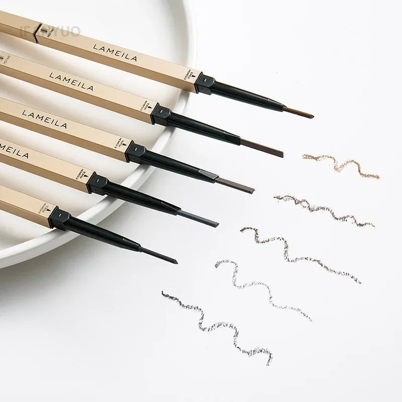 Double Head Eyebrow Pencil with Brush Waterproof Smooth 5 Colors Eye Brow Pen Tint Mascara Enhance Cosmetics Beauty Women Makeup