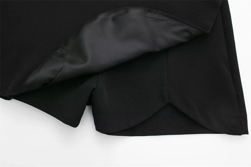 MUJER 2025 Black Mini Skirt Shorts Woman Fashion Asymmetric Skort For Women High Waist Short Skirts Woman Summer Casual Shorts