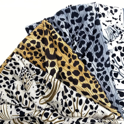 Women Wide -Side Pilates Elastic Hair Bands Yoga Leopard Print Headband Running Cycling Turban Makeup Hair Hoop Makeup Headwrap