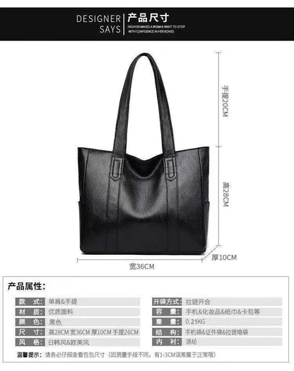 Vintage Large Capacity Tote Bag, Retro Vegan Shoulder Bag, Women's Casual Handbag For Commute ,Trendy Handbag with Soft Leather