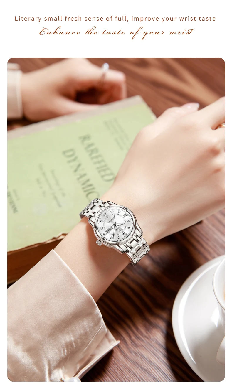 OLEVS 5513X Women Watch Original Fragrant Quartz Wristwatch Automatic Date Watches For Women Waterproof Luminous Gifts For Women