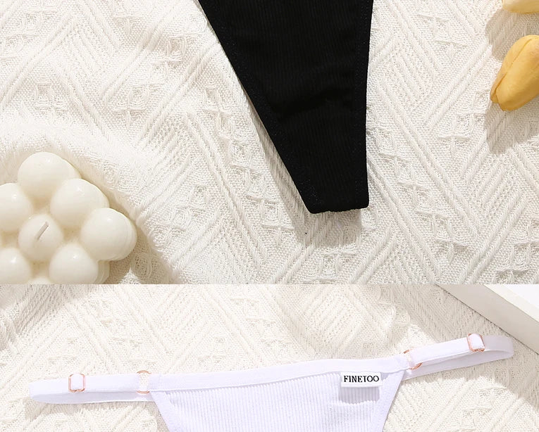 Cotton Sexy Thongs Adjustable Women's Panties Soft Panties Low Waist Seamless Thongs Woman Lingerie Tangas Mujer S-XL FINETOO