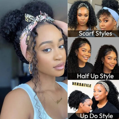 Half Wigs Human Hair Kinky Curly 3 In 1 Human Hair Wig Seamless Flip Over Half Wig Beginner Friendly Curly Wigs for Women Badiee Stylez