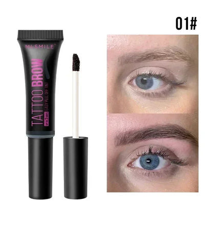 Waterproof Peel Off Eyebrow Gel Semi-Permanent Eye Brow Enhancer Tattoo Tint Long-lasting Black Brown Dye Eyebrow Cream Cosmetic A01 Dark Grey