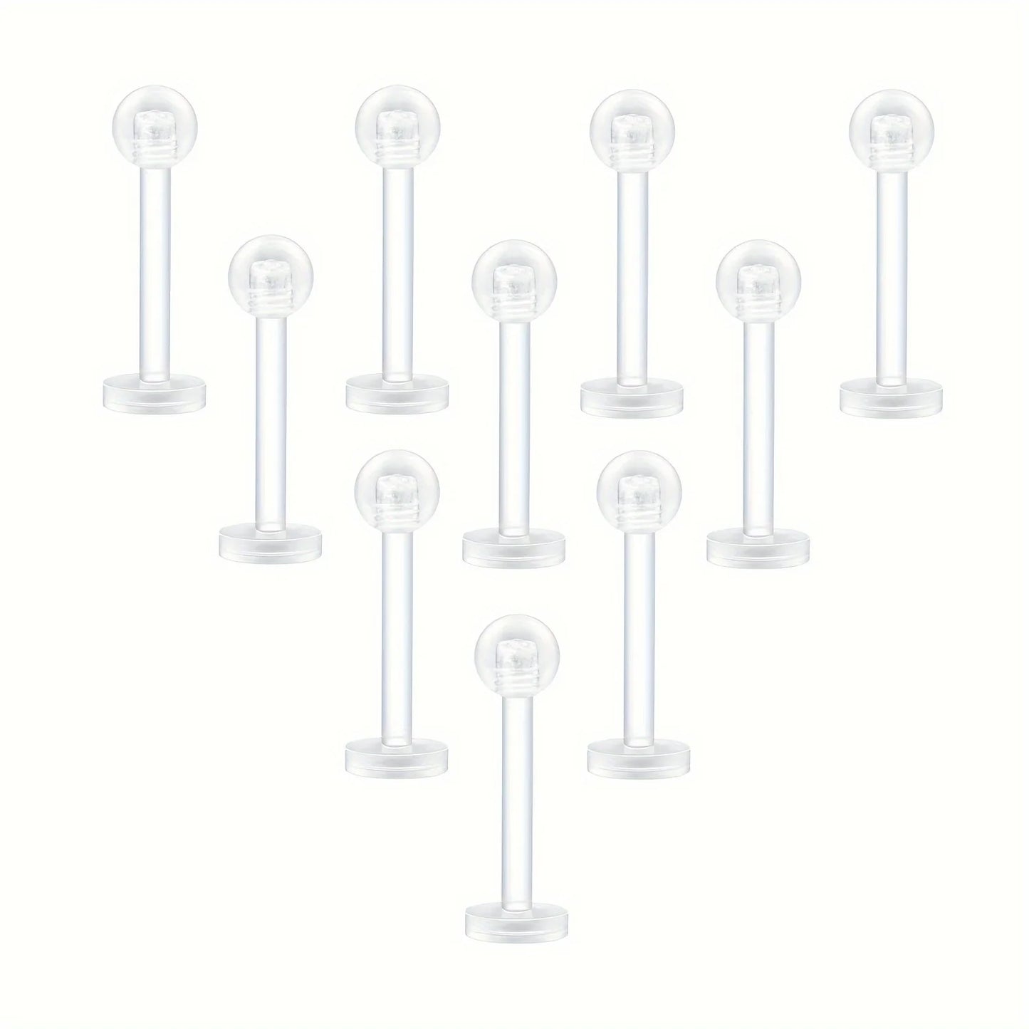 10~20pcs/Set Transparent Acrylic Bioflex Tragus Retainer Lip Studs Ear Helix Earring 6mm 8mm 10mm 12mm Body Piercing Jewelry Badiee Stylez