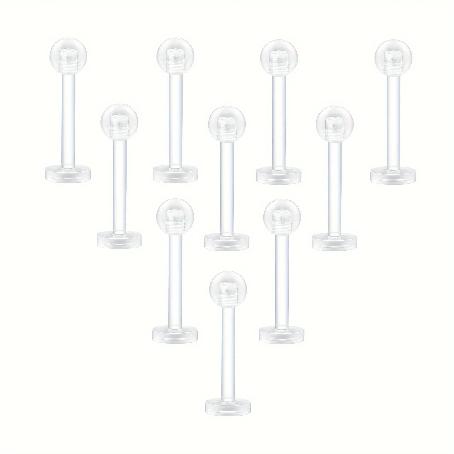 10~20pcs/Set Transparent Acrylic Bioflex Tragus Retainer Lip Studs Ear Helix Earring 6mm 8mm 10mm 12mm Body Piercing Jewelry Badiee Stylez