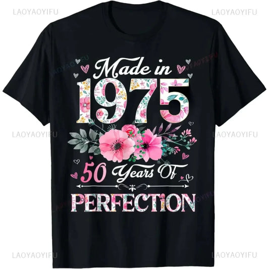 50th Birthday Gifts 1975 Party T-Shirt Women Men Clothing T Shirts Tops women clothing my body my choice