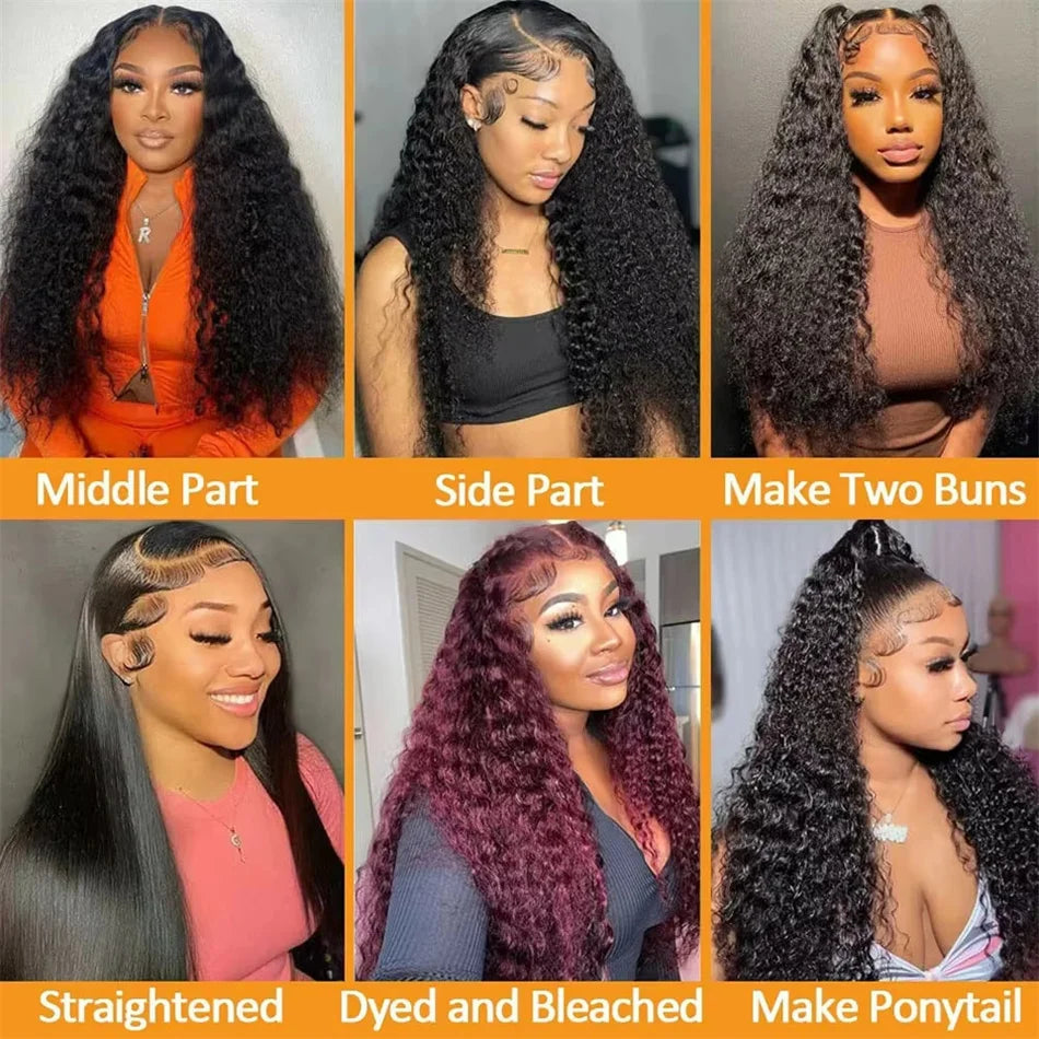 HD 13x6 Deep Curly Lace Front Human Hair Wigs On Sale Vietnamese 30 36 Inch Water Wave Glueless Lace Frontal Wig 100% Human Hair Badiee Stylez