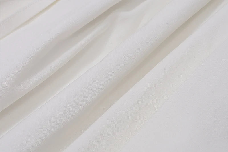 WhereMery Elegant Women Aesthetic Pleated Mini Dress Y2K White Sleeveless Square-neck Lace-up Off Shoulder Spring Party Dresses