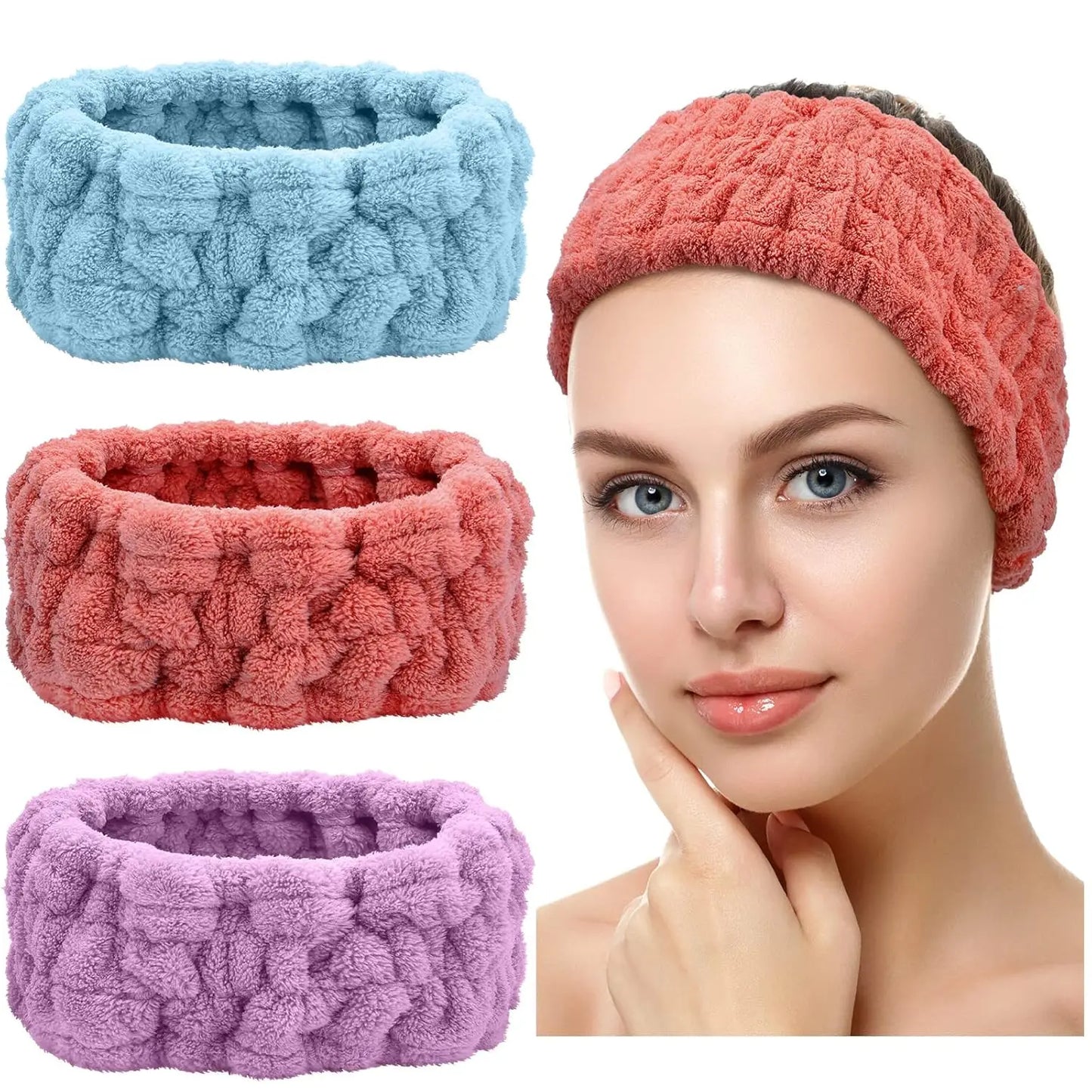 Face Wash Headband Makeup Single Circle Coral Velvet Hair Cover Sports Yoga Hair Accessory For Women 3pcs 6
