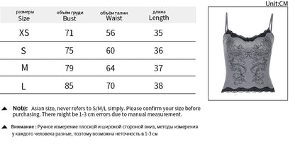 Goth Sexy Lace Corset Crop Tops Camis Y2K Harajuku Aesthetic Black Red Cross Basic Tank Top Summer Women Grunge Emo Streetwear