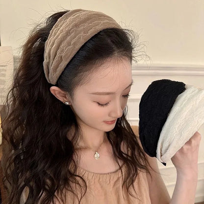 2025 Korea Elegant Chiffon Wide Hairbands Headband Women Girls Gift Scrunchie Hair Head Hoop Band Accessories Headdress Headwear