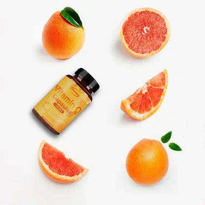 Vitamin C Capsules - Immune Support, for Cellular Energy Production, Improve Skin Brightening, Skin, Teeth & Heart Health