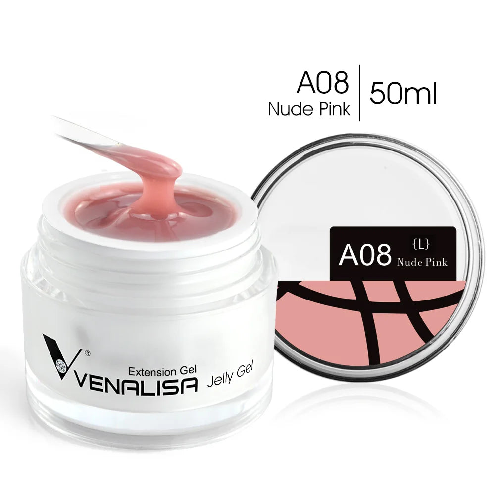 50ml Venalisa Soak off Thick Jelly Gel UV Construction Gel Builder Extend 24 Color Camouflage Milky White Nail Art Hard Nail Gel A08L
