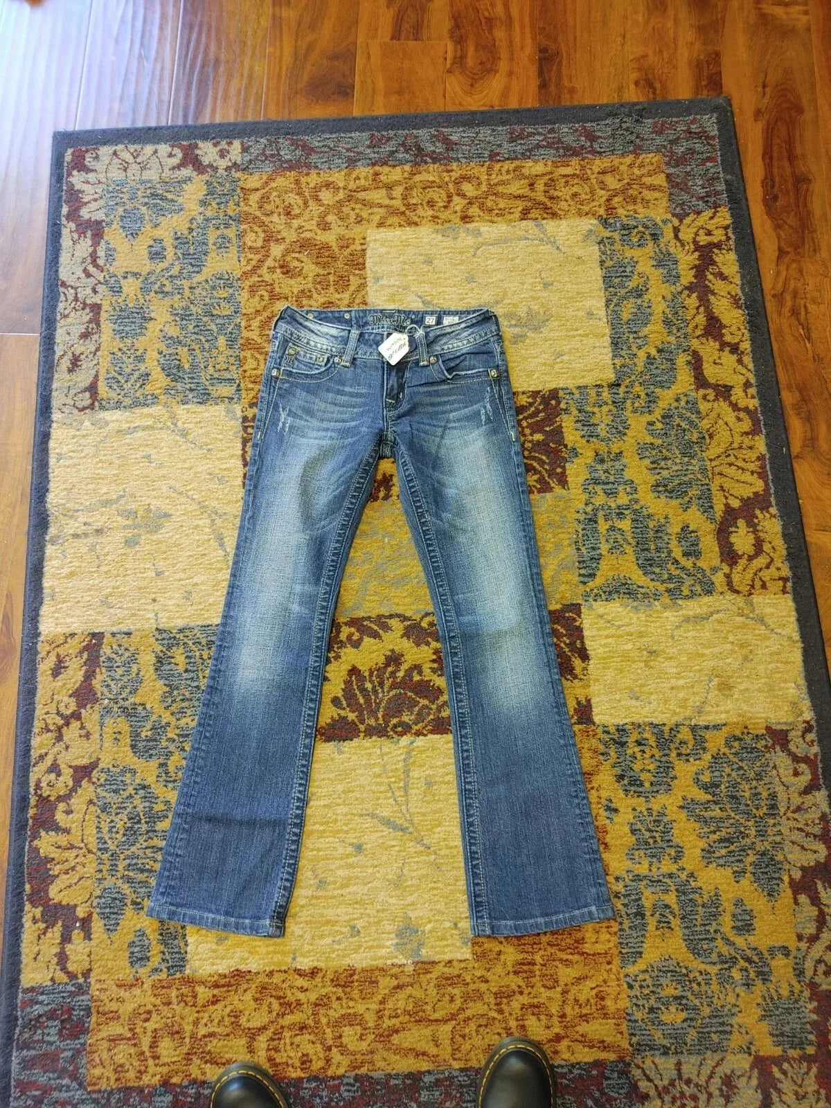 Y2k 2000s Bootcut Jeans Wing Flap Pockets Shining Diamonds Jean Casual Denim Pants Straight Wide Leg Jeans Women Clothing