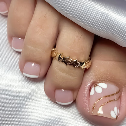 24pcs Black False Toenails Solid Color Glossy Fake Toenails Wearable Full Cover Ins Square Press on Toenail Patch for Girl Women New2 CHINA