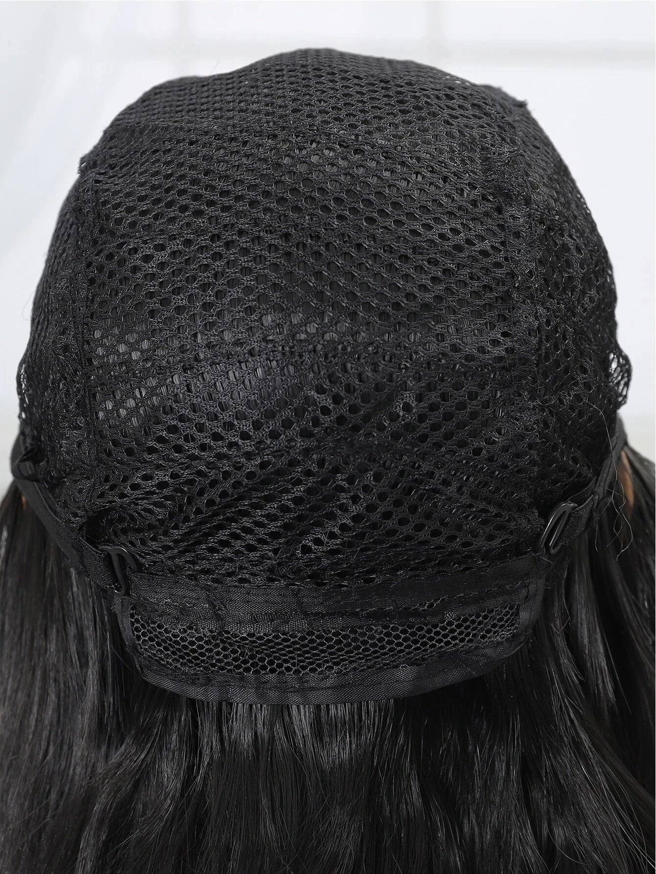 26 Inch Long Straight Wig Mid Bangs Women Black Ombre Heat Resistant Wigs For Daily Use Cosplay Halloween Costume Party