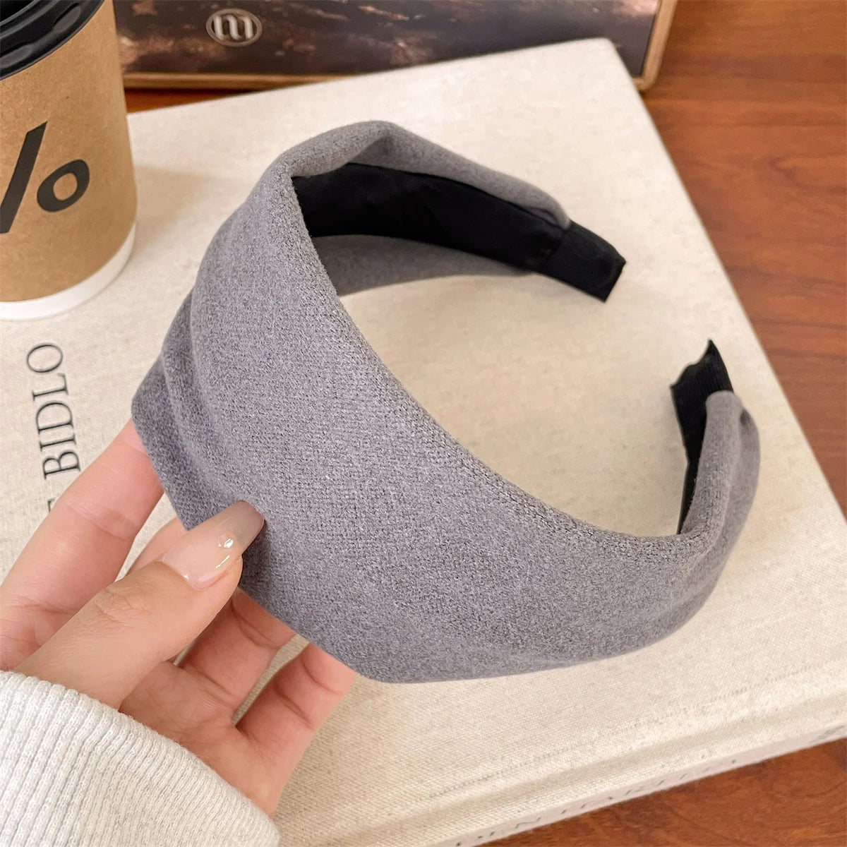 2025 Korea Fashion Elegant Wide Hairbands Headband Women Girls Gift Scrunchie Hair Head Hoop Band Accessories Headdress Headwear gray Wide 6.5cm CHINA