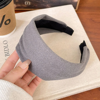 2025 Korea Fashion Elegant Wide Hairbands Headband Women Girls Gift Scrunchie Hair Head Hoop Band Accessories Headdress Headwear gray Wide 6.5cm CHINA