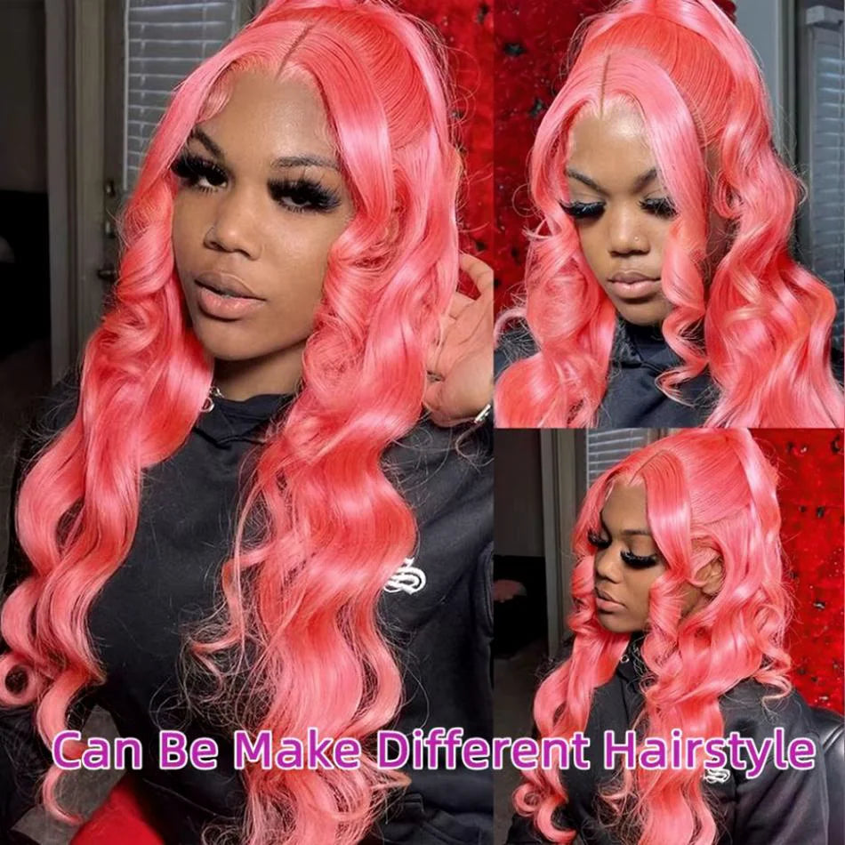 Loose Body Wave Light Pink Lace Front Wig Human Hair 13X6 Hd Lace Frontal 613 Colored Wig 13X4 Brazilian Pre Plucked Wig 36 Inch Badiee Stylez