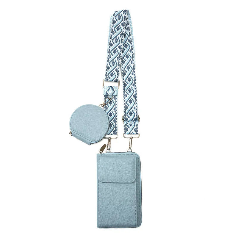 Buylor сумка для телефона PU Leather Cell Phone Bag Fashion Crossbody Bag Luxury Designer Ladies Shoulder Bag With Small Wallets Blue 1