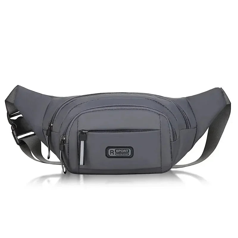 Men Canvas Fit Waistpack Mobile Fanny Waist Packs Men's Sports Outdoor Leisure Running Anti Theft Ultra Thin Invisible Waist Bag Grey