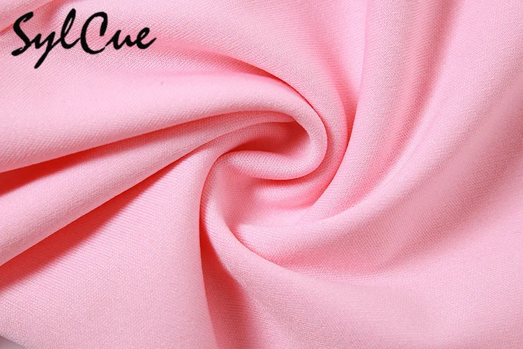 Sylcue Pink Sweet Cool Sexy Tight All-Match Femininity Charm Gorgeous Outer Wear Women'S Street Personality Drawstring Vest