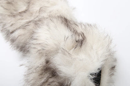 Weird Puss Sexy Furry Collar Junpsuits+Foot Cover Woman Hipster Autumn Full Sleeve Skinny Peach Hip Midnight Party Club Overalls Badiee Stylez