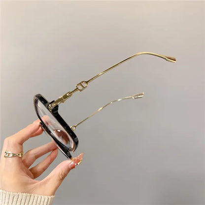 Fashion Oversized Square Eyewear Retro Womens Light Bloking Metal Frame Glasses Trend Optical Computer Eyeglasses Badiee Stylez