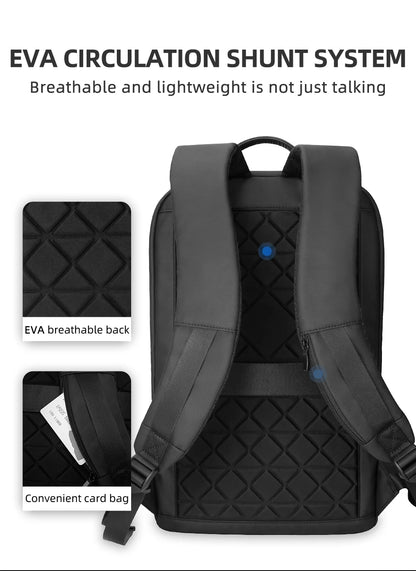 Hk Slim Laptop Backpack Men 14 Inch Office Work Women Backpack Thin Business Bag Unisex Black Ultralight Small Backpack School