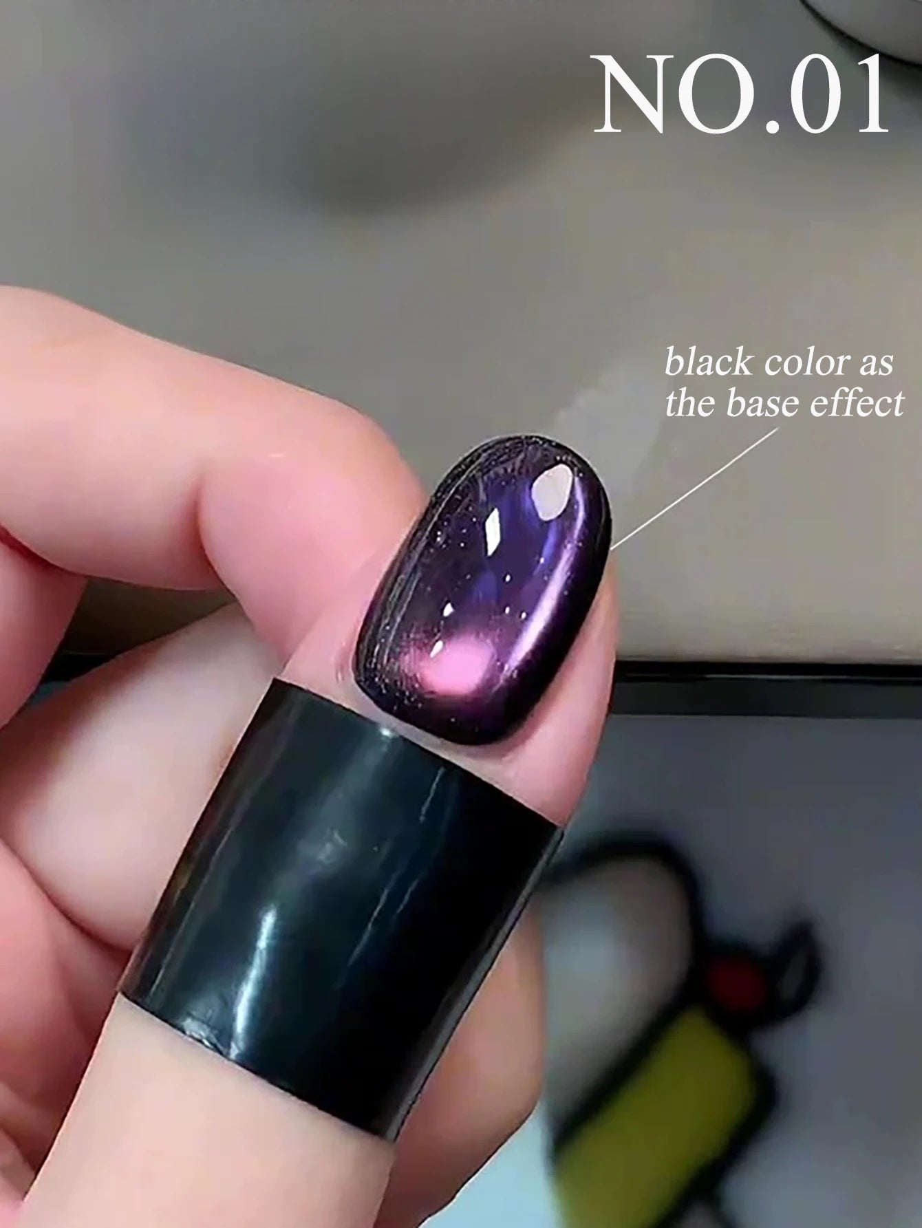 1-3pcs PSK 2025 New Whitening Purple Glass Beads Starry Crystal Nail Art Purple Glass Bead Cat Eye Gel Nail Polish Nail Supplies ziqidonglaimaoyan01