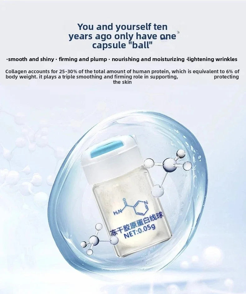 Korea Facial Hydrolyzed Silk Protein Collagen Thread Ball Serum Moisturiz Hydration Lifting Firm Fine lines Essence SkinCare