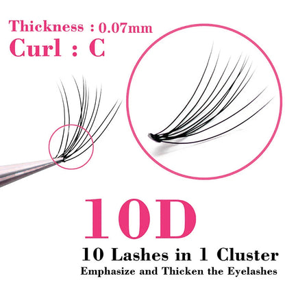 1 box 60 clusters 10/20D extension eyelashes, individual eyelashes, Natural Thick False Eyelashes, , Individual Eyelash Bunche