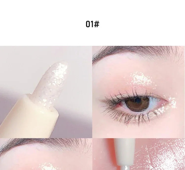 Glitter Pink Lying Silkworm Pen Color Natural Brightening Matte Eye Shadow Pencil Shimmer Glue Eyeliner Waterproof Korean Makeup