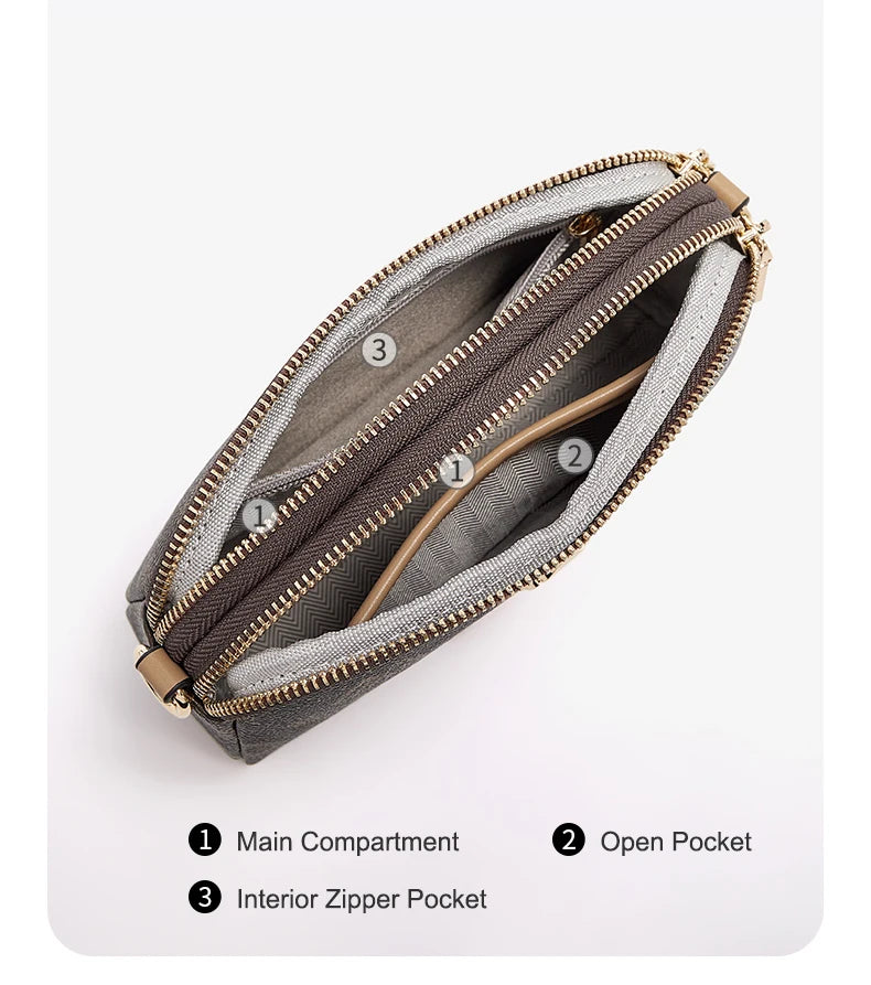 FOXER Women Small Crossbody Bag Shoulder Bag with Wrist Strap Lady Fashion Messenger Bag Mini High Quality Cellphone Purse