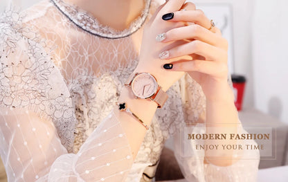 2025 New Women's Luxury Watch Matte Dial Japanese Quartz Movement Stainless Steel Mesh Strap Hannah Martin Brand Original Watch