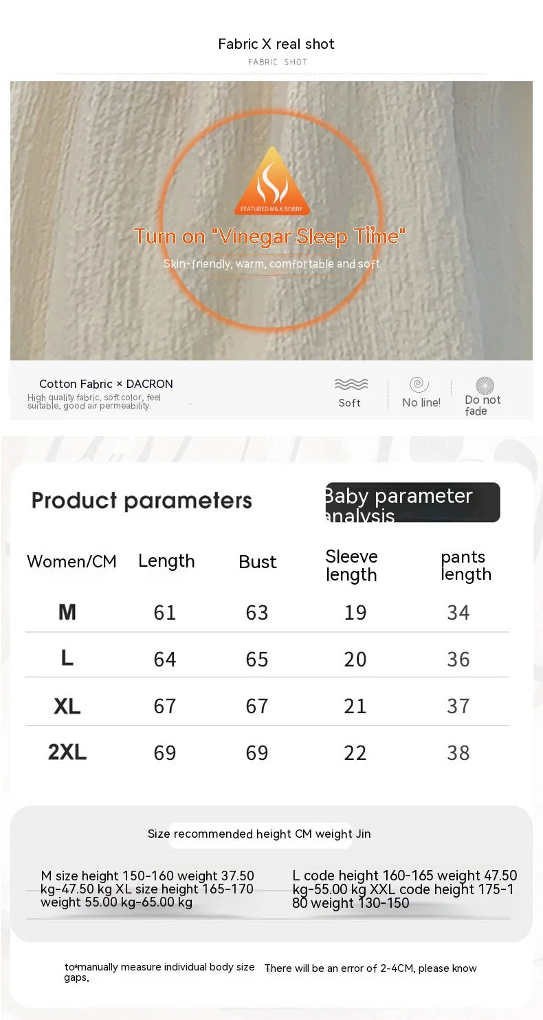 Pajamas Women's Summer Short-Sleeved Japanese Girls Solid-Coloured Breathable Large Size Bubble Cotton Casual Pajamas Homewear