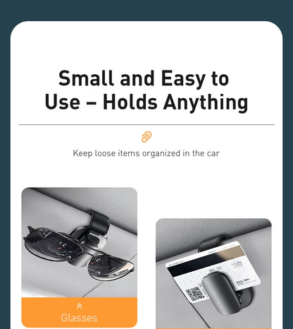 Baseus Car Eyeglass Storage Clip Sun Visor Sunglasses Holder for Auto Card Ticket Stand Interior Accessories Car Eyeglass Holder