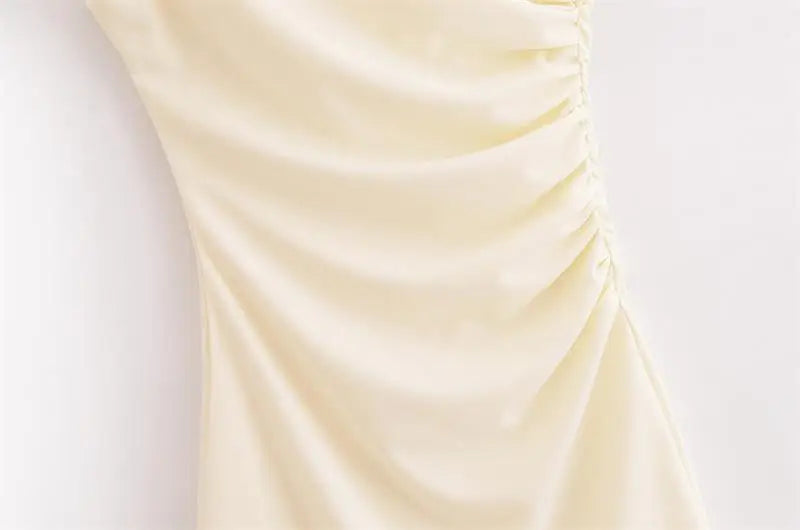 New Elegant Dresses Women's Summer 2025 New Fashion Tight Ruched Mini Party Women's Dress Street Youth Holiday Dress