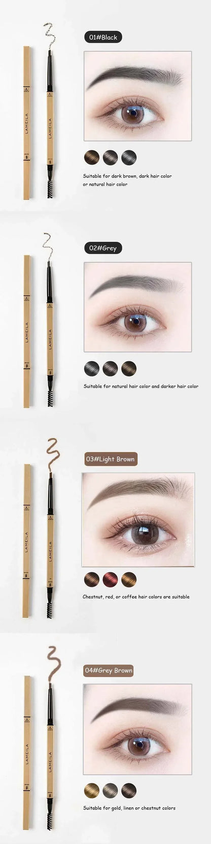 Double Head Eyebrow Pencil with Brush Waterproof Smooth 5 Colors Eye Brow Pen Tint Mascara Enhance Cosmetics Beauty Women Makeup