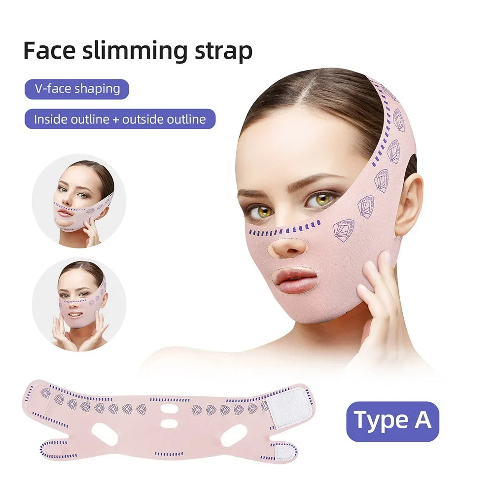 Face Slimming Bandage Women Face Lifting V Line Shaper Chin Cheek Lift Up Belt Anti Wrinkle Strap Facial Beauty Skin Care Tools Type A