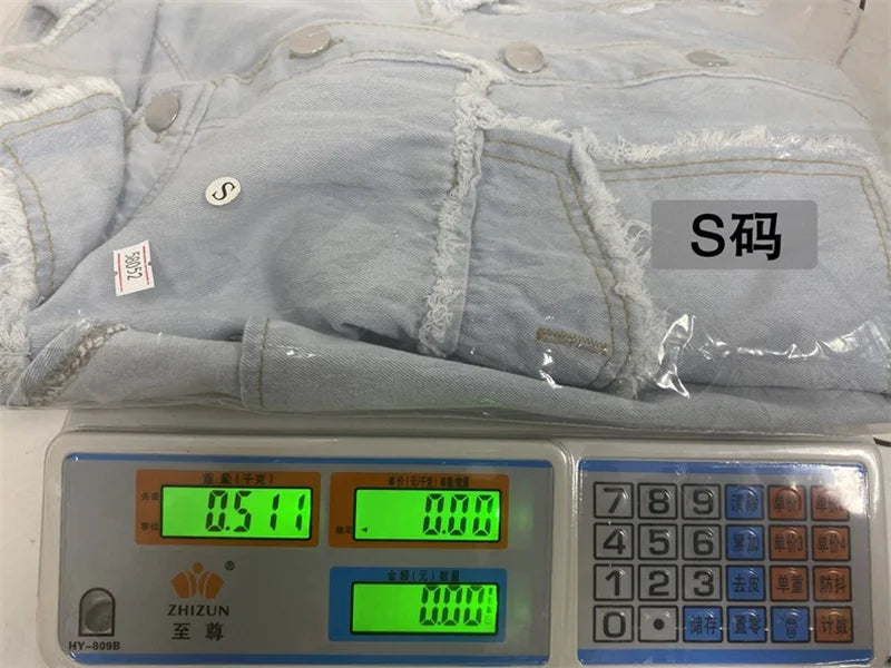 2025 Spring Autumn Shirt Style Denim Jacket Women Holes Raw-edges Jeancoat Casual Tops Female Oversize Loose Outerwear 7 Colors