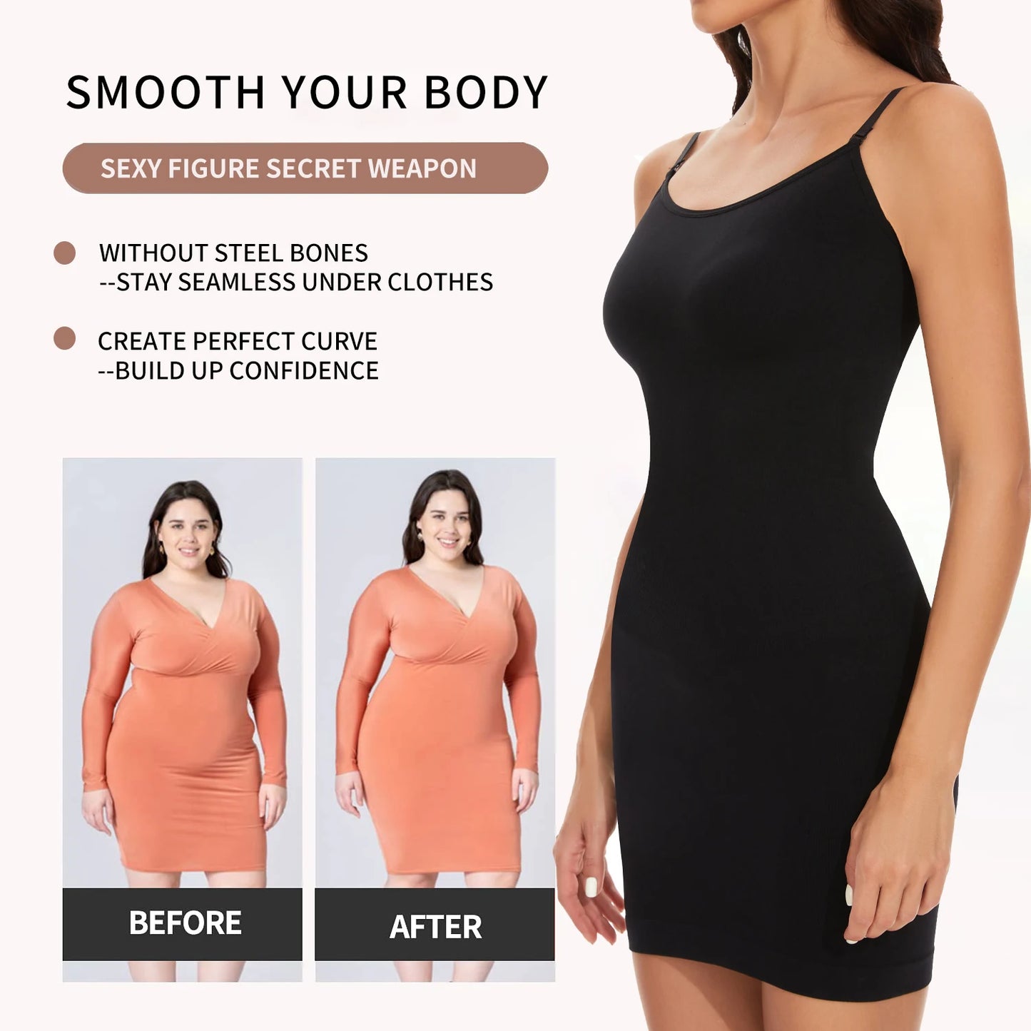 FITTOO Suspender Dress Women Body Shaper Tummy Control Sleeveless Skirt Slimming Waist Tops Female Streetwear Sexy Female New
